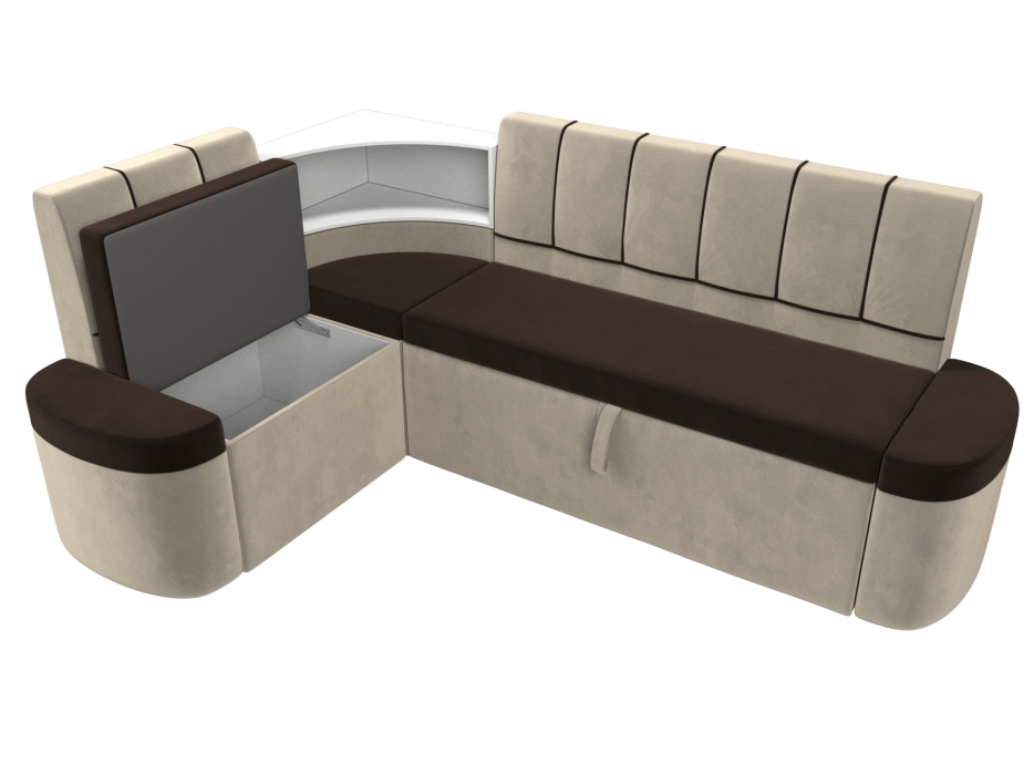 Диваны угловые кухонные, Кухонный угловой диван Тефида левый угол, микровельвет