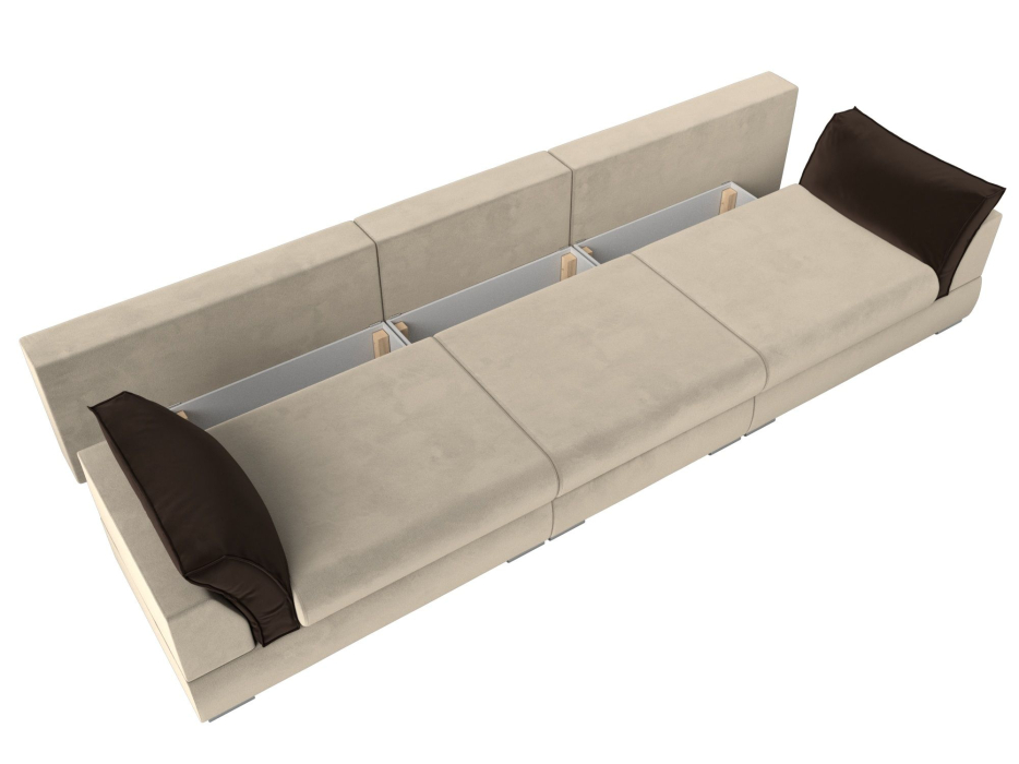 Диваны с ящиком для белья, Прямой диван Пекин Long, микровельвет