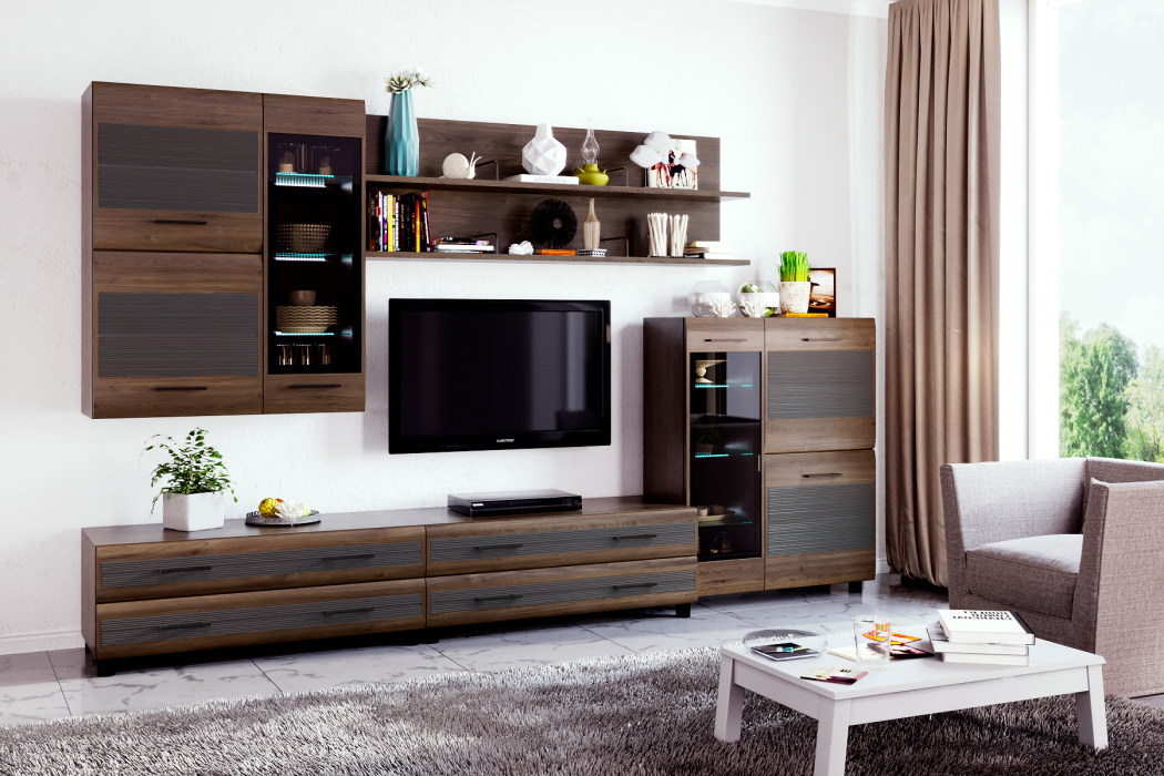 Стенки для гостиной, Модульная гостиная Камелия композиция 6