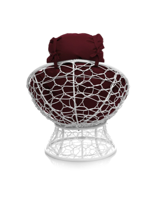 Кресла, Кресло ПАПАСАН мини с ротангом белое