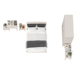 Спальня Афина в цвете кашемир серый спальное место 1400х2000 мм.