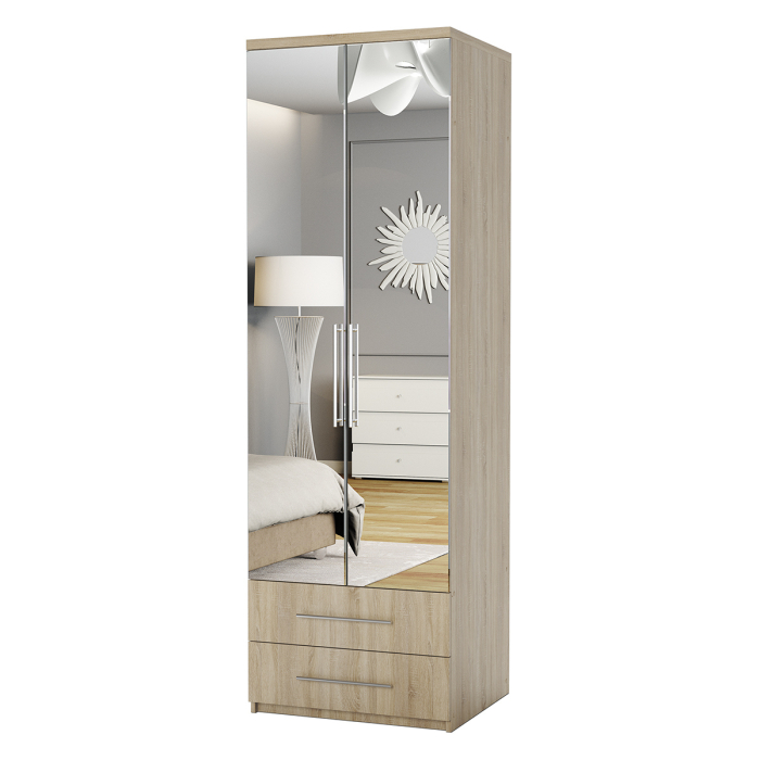 Для одежды, Шкаф с полками и ящиками Комфорт МПЯ-21 90х45 с зеркалами