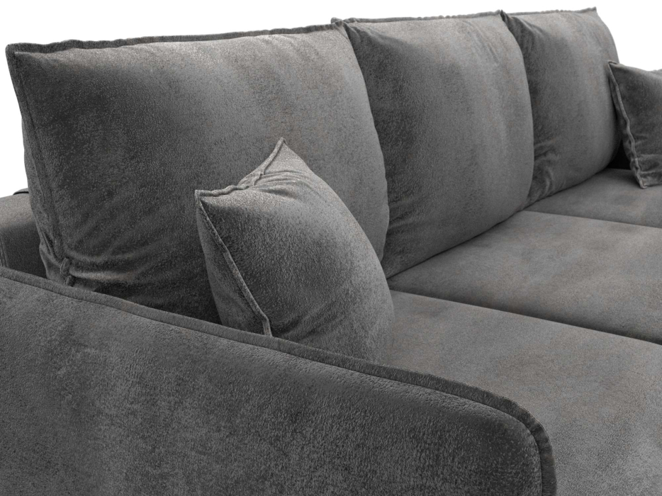 Диваны угловые в гостиную, Диван угловой Лига-064 НПБ угол универсальный, велюр TOWER