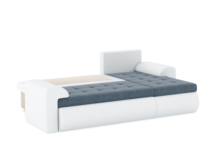 Диваны угловые в гостиную, Диван-кровать угловой Кормак с подлокотниками, рогожка +кож. зам.