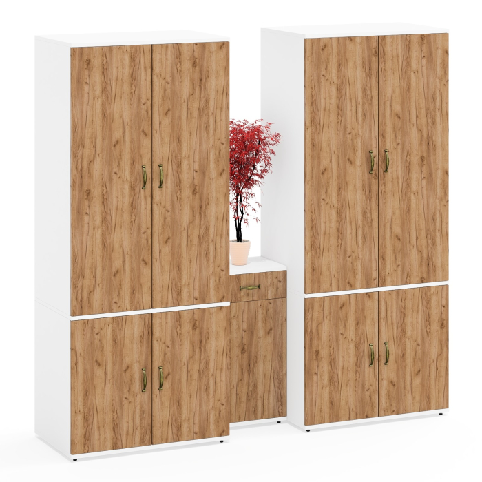 Домашние кабинеты, Два шкафа для прихожей офиса и тумба Лидер-8 3.15