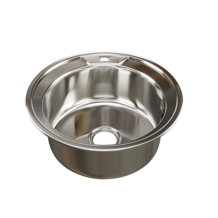 Кухонные мойки, Мойка круг d 49 (0,6) вып 3 1/2 MIXLINE (глуб чаши 17см) с сифоном