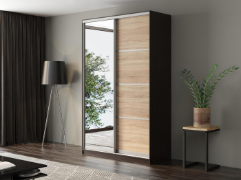 Шкаф-купе Айсберг 160 ВЕНГЕ (сонома/зеркало)