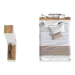 Кровать со спальным местом 1600 с ортопедическим основанием с тумбой и шкаф-пеналом Остин