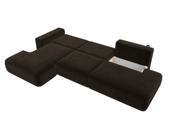 Диван угловой Лига-036 Модерн Лонг левый угол, микровельвет
