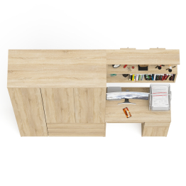 Шкаф-комод Мори МШ1200.1 со столом Мори МС-1 правый и полкой Мори 900