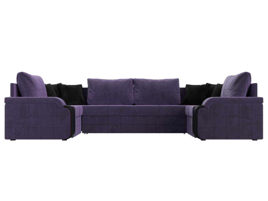 Диваны с ящиком для белья, П-образный диван Николь, велюр / экокожа
