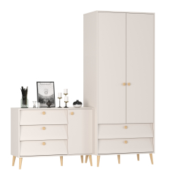 Шкаф 2-х дверный Афина и комод с дверкой и тремя ящиками