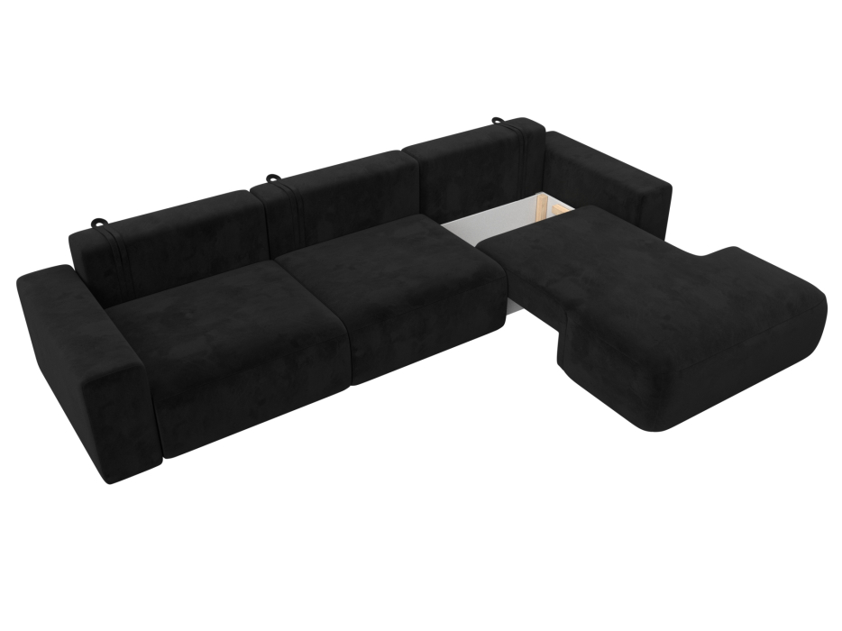 Диваны угловые в гостиную, Диван угловой Лига-036 Классик Лонг правый угол, велюр