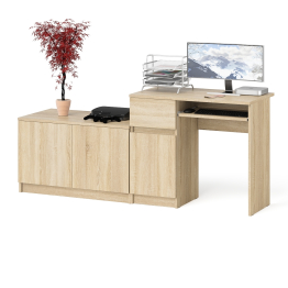 Компьютерный стол ящик и дверка Мори МС-1 левый с широкой тумбой 900