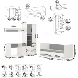 Молодёжная мебель в детскую комнату Торонто № 25