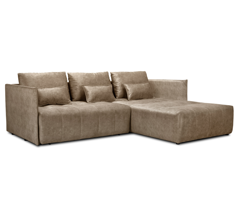 Диваны угловые в гостиную, Диван еврокнижка угловой Чилетти, микровелюр