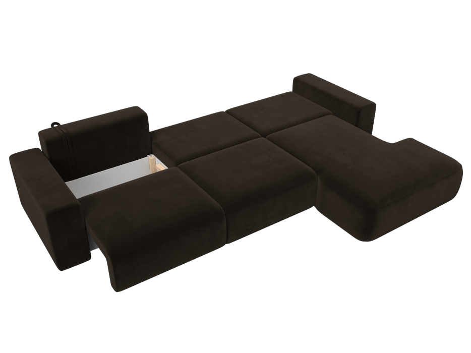 Диваны угловые в гостиную, Диван угловой Лига-036 Классик Лонг правый угол, микровельвет