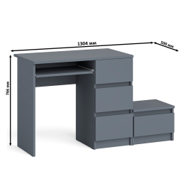 Стол компьютерный Мори МС-6 правое исполнение с тумбочкой 400-1