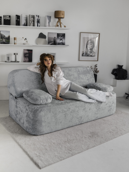 Дизайнерские диваны для гостиной, Бескаркасный диван Бабл, плюше 