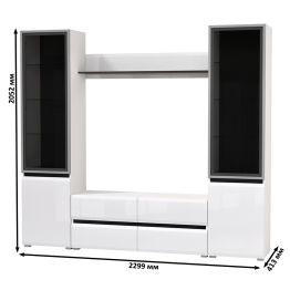Стенка для гостиной с двумя стеклянными дверками Сидней № 49