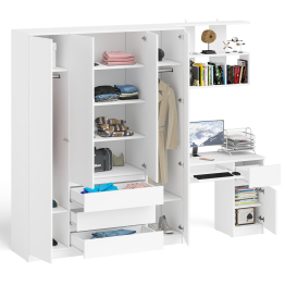 Стол компьютерный с тумбой справа с большим шкафом Мори МШ1600.1 и полкой открытой