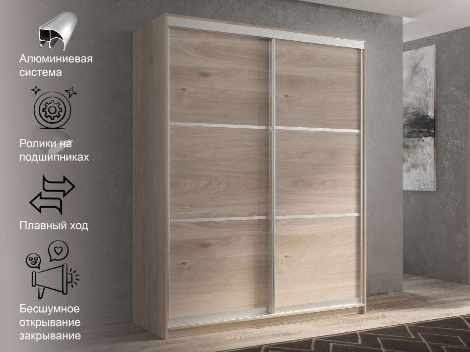 Шкафы-купе 2-х дверные, Шкаф-купе 2х дверный Кааппи 4 140х45