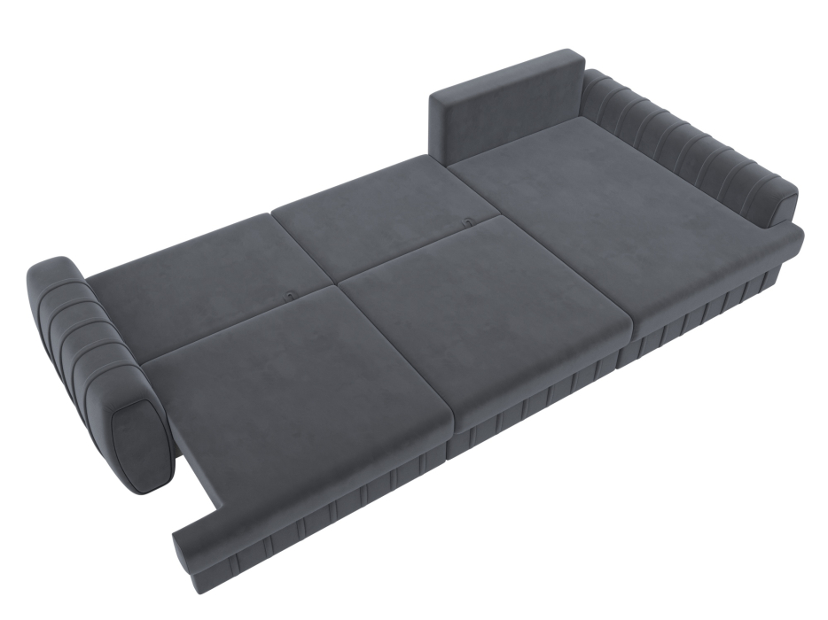 Диваны угловые в гостиную, Диван угловой Лига-057 НПБ Лонг угол правый, велюр SEVEN