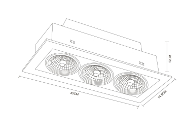 Встраиваемый светильник CARDANI MEDIO 3