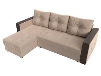 Угловой диван Валенсия Лайт левый угол, велюр