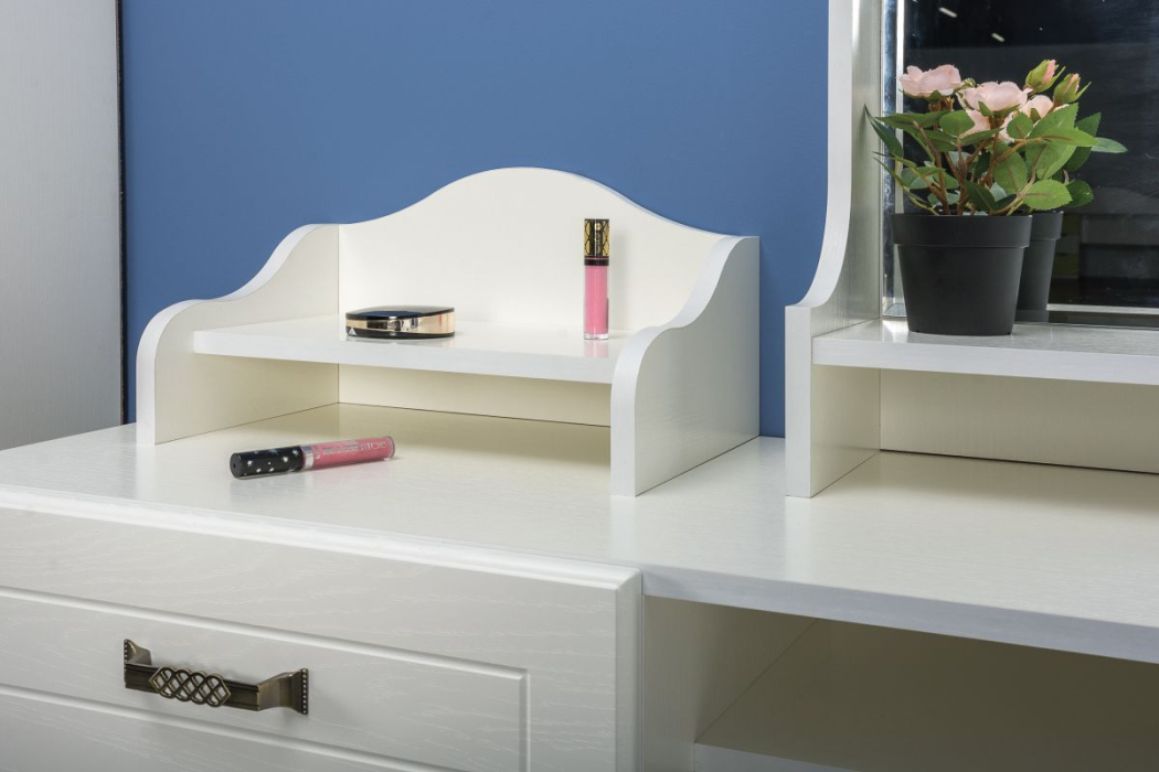 Туалетные столики, Стол туалетный с пуфом, с зеркалом и настольной полкой Ливерпуль