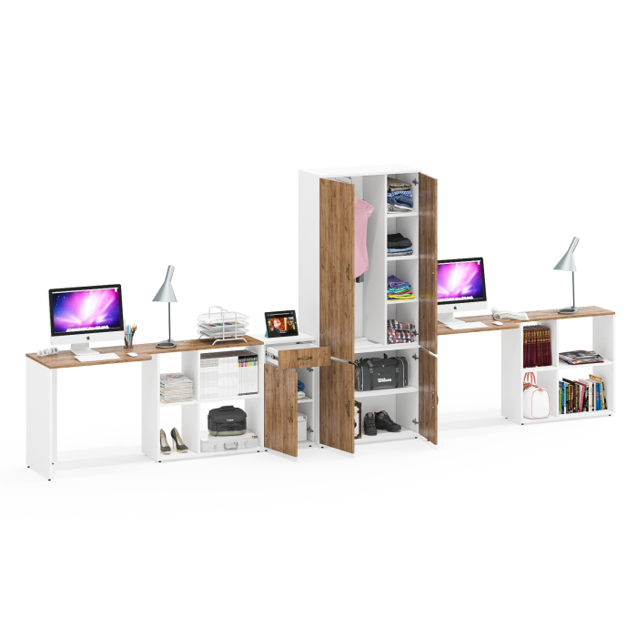 Домашние кабинеты, Мебель в домашний кабинет для двоих человек Лидер-8 компоновка № 30