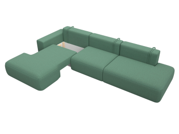 Диван угловой Лига-036 НПБ Модерн Лонг левый угол, рогожка Амур