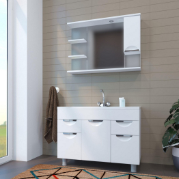 Шкаф навесной ЭТЬЕН-100 правый с подсветкой (ПВХ)