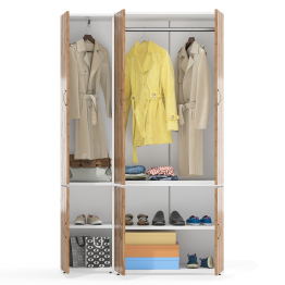 Бельевой глубокий шкаф Лидер-8 и пенал для одежды МД 21Б