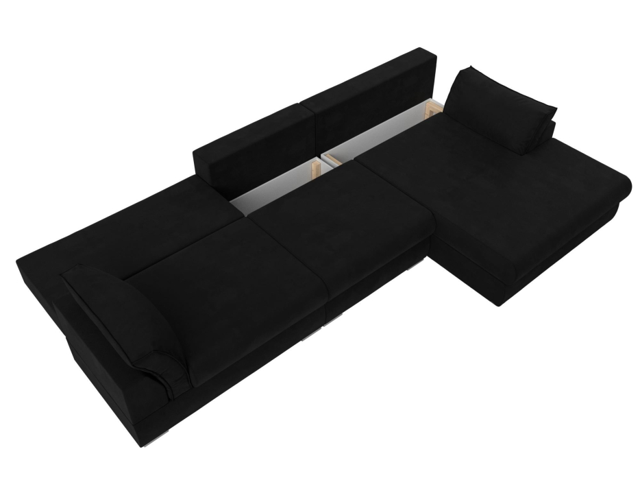 Диваны угловые в гостиную, Угловой диван Пекин Long угол правый, НПБ, микровельвет