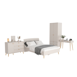 Столик с комодом и шкаф-комодом и кроватью 1400 Афина