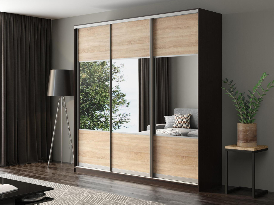 Шкафы-купе, Шкаф-купе Айсберг 250 ВЕНГЕ (сонома/комбинированный)