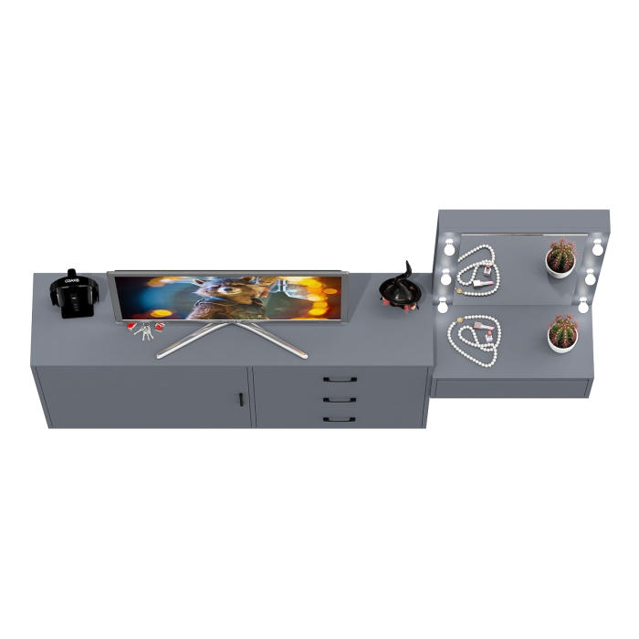 Туалетные столики, Стол косметический навесной с подсветкой и комод 122-1504