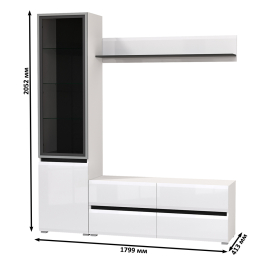 Шкаф-витрина с навесной полочкой и тумба для ТВ Сидней