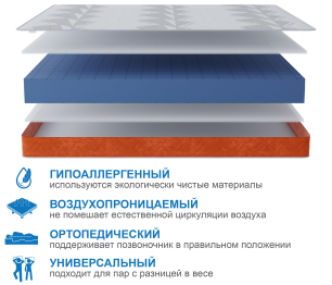 Матрас Премиум-Ориент в чехле Warmer 900х2000