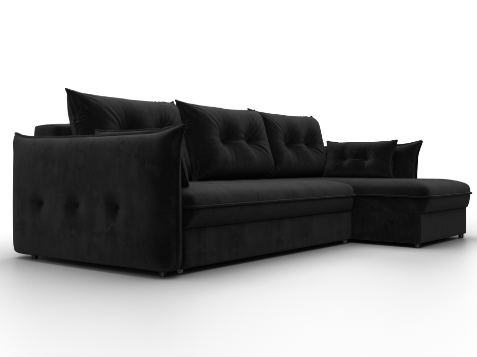 Диваны угловые в гостиную, Диван угловой Лига-100 НПБ угол универсальный, велюр SEVEN