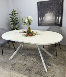 Стол Kenner DO1300 раздвижной, керамика , опоры белые