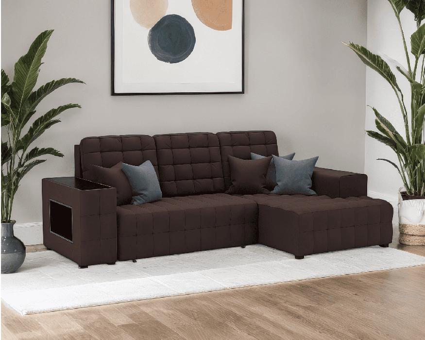 Диваны угловые в гостиную, Диван Мадрид Правый угол (Велюр)