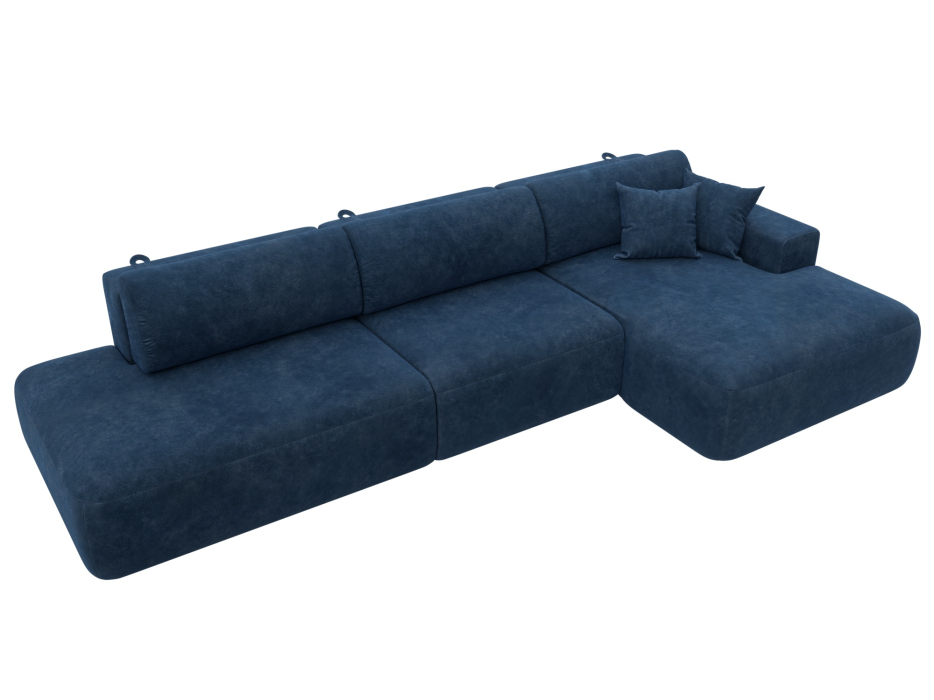 Диваны угловые в гостиную, Диван угловой Лига-036 НПБ Модерн Лонг правый угол, велюр BRUT