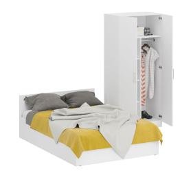 Кровать двуспальная 1400 со шкафом для одежды 2-х створчатым Стандарт