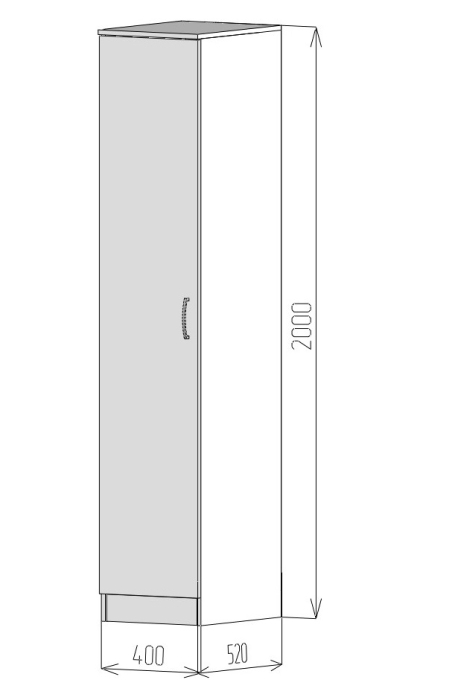 Шкафы одностворчатые, Шкаф Фреш прямой ПФР 1-1