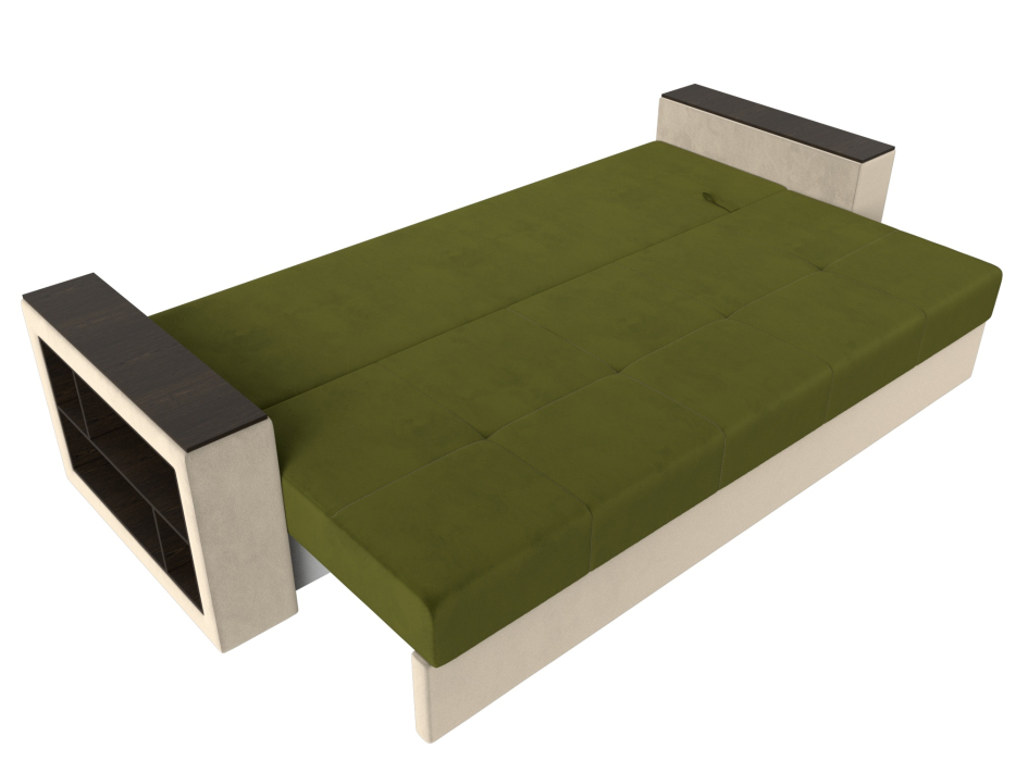 Диваны кровати со спальным местом, Диван прямой Дубай Лайт полки слева, микровельвет