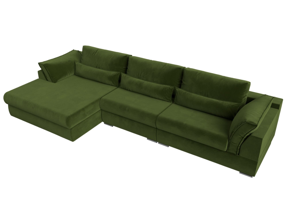 Диваны угловые в гостиную, Угловой диван Пекин Long угол левый, НПБ, микровельвет