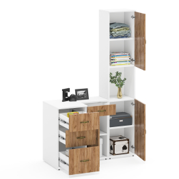 Пенал с нишей Лидер-8 с тумбами Лидер-8 МД 3.15 и 3.16.