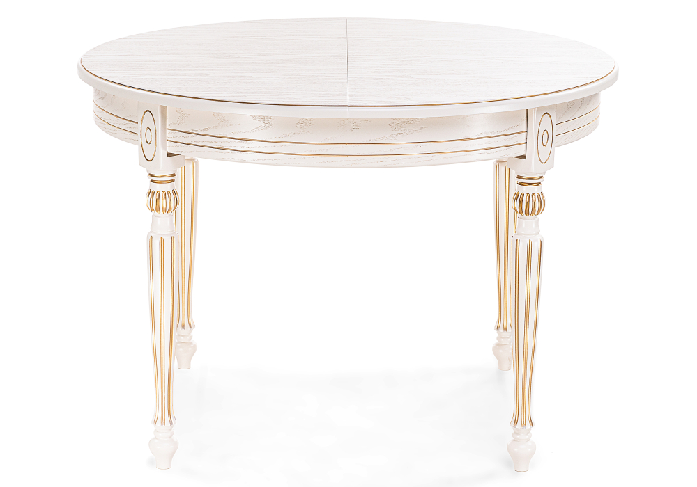 Обеденные столы, Стол деревянный Брейзер  (молочный / золото)